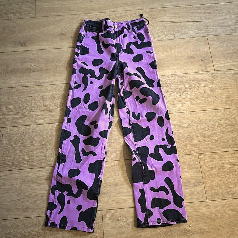 Purple and Black high rise jeans